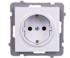 Ospel GP-1GS/m/00 AS Viengubas lizdas su Schuko lizdu, baltas GP-1GS/m/00