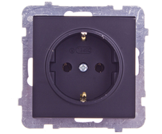 Ospel GP-1RS/m/33 SONATA Lizdas su Schuko, juodas, metalinis, su vienu kontaktu, GP-1RS/m/33