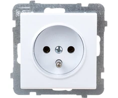 Ospel GP-1RZ/m/75 SONATA Vienvietis lizdas su įžeminimu, matinė balta GP-1RZ/m/75