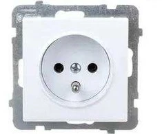 Ospel GP-1RZ/m/75 SONATA Vienvietis lizdas su įžeminimu, matinė balta GP-1RZ/m/75