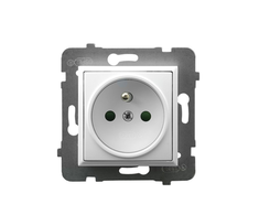 Ospel GP-1UZP/m/00 ARIA Viengubas lizdas su srovės kelio sklendėmis, baltas GP-1UZP/m/00