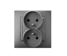 Ospel GP-2UZ/70 ARIA Dvigubas lizdas su/be lizdo, pilkai matinis GP-2UZ/70