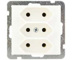 Ospel GP-3G/m/27 AS Trigubas lizdas b/u 2.5A EURO ecru GP-3G/m/27