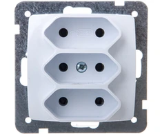 Ospel GP-3S/m/00 KARO Lizdas potrójne b/u 2.5A EURO balta GP-3S/m/00