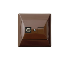 Ospel GPA-1AF/24 AKCENT Vieno antenos lizdas, F tipo, rudas GPA-1AF/24