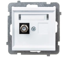 Ospel GPA-1RF/m/75 SONATA F tipo antenos lizdas, viengubas matinės baltos spalvos GPA-1RF/m/75