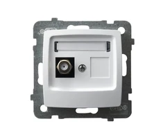Ospel GPA-1SF/m/00 KARO Lizdas viena F tipo antena balta GPA-1SF/m/00