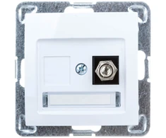Ospel GPA-1YF/m/00 IMPRESJA Viengubas F tipo antenos lizdas, baltas GPA-1YF/m/00