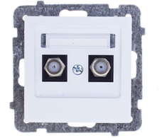 Ospel GPA-2GF/m/00 AS Dvigubas F tipo antenos lizdas, baltas GPA-2GF/m/00