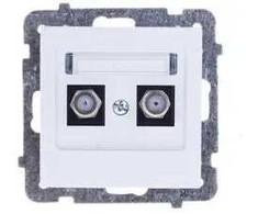 Ospel GPA-2GF/m/00 AS Dvigubas F tipo antenos lizdas, baltas GPA-2GF/m/00