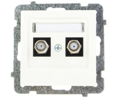 Ospel GPA-2GF/m/27 AS Dvigubas antenos lizdas, F tipo, ecru GPA-2GF/m/27