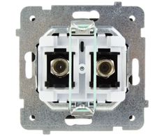 Ospel GPA-2RF/m/33 SONATA Dvigubas F tipo antenos lizdas, metalinės juodos spalvos GPA-2RF/m/33