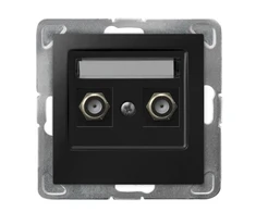 Ospel IMPRESJA F tipo dvigubas antenos lizdas, juodas metalinis GPA-2YF/m/33