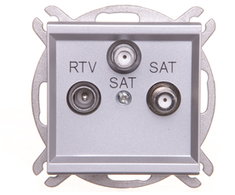 Ospel GPA-R2S/m/38 SONATA RTV-SAT-SAT antenos lizdas, matinės sidabrinės spalvos GPA-R2S/m/38
