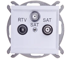 Ospel GPA-R2S/m/75 SONATA RTV-SAT lizdas su dviem SAT išėjimais, matinės baltos spalvos GPA-R2S/m/75
