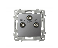 Ospel GPA-Z2S/m/70 SZAFIR RTV-SAT lizdas su dviem SAT išėjimais, pilkai matinis GPA-Z2S/m/70