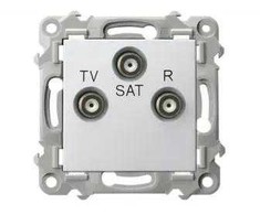 Ospel GPA-ZS/m/00 SZAFIR RTV-SAT terminalo lizdas, baltas GPA-ZS/m/00