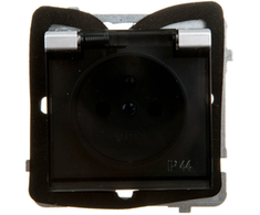 Ospel GPH-1RZ/m/38/d SONATA Apsauginis nuo vandens purslų lizdas su/be IP44 skaidraus dangtelio matinės sidabrinės spalvos GPH-1RZ/m/38/d