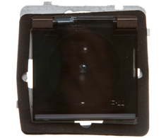 Ospel GPH-1RZ/m/40/d SONATA Apsauginis nuo vandens purslų lizdas su/be IP44 permatomo dangtelio, šokolado spalvos, metalinis GPH-1RZ/m/40/d