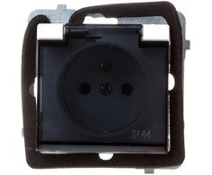Ospel GPH-1RZ/m/75/d SONATA Aptaškams atsparus lizdas su įžeminimu IP-44 permatomas dangtelis baltas matinis GPH-1RZ/m/75/d