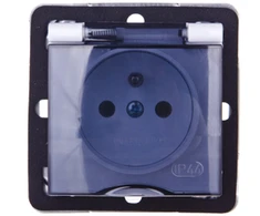 Ospel GPH-1YZ/m/00/d IMPRESJA Apsauginis nuo vandens purslų lizdas su/be IP44 permatomo dangtelio, baltas GPH-1YZ/m/00/d