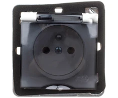 Ospel GPH-1YZ/m/27/d IMPRESJA Apsauginis nuo vandens purslų lizdas su/be IP44 permatomo dangtelio, ekrue GPH-1YZ/m/27/d