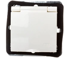 Ospel GPH-1YZ/m/27/w IMPRESJA Apsauginis nuo vandens purslų lizdas su/be IP44 dangtelio, ekru spalvos GPH-1YZ/m/27/w