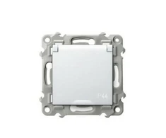 Ospel GPH-1ZZP/m/00/w SZAFIR Aptaškams atsparus lizdas su įžeminimu IP-44 su srovės kelio sklendėmis, gaminio spalvos dangtelis baltas GPH-1ZZP/m/00/w