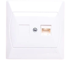 Ospel GPK-1A/F/00 AKCENT Viengubas kompiuterio lizdas RJ45 cat.5e FOREX baltas GPK-1A/F/00