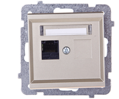 Ospel GPK-1R/K/m/39 SONATA Viengubas kompiuterio lizdas RJ45 cat.5e šampano spalvos auksinis KRONE GPK-1R/K/m/39