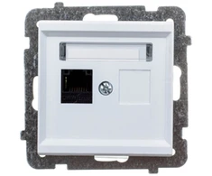 Ospel GPK-1R/K/m/75 SONATA Vienvietis kompiuterio lizdas, kat. 5e MMC baltas matinis GPK-1R/K/m/75