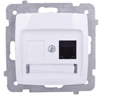 Ospel GPK-1S/K/m/00 KARO Vienvietis kompiuterio lizdas RJ45 kat.5e MMC baltas GPK-1S/K/m/00