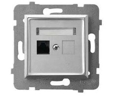Ospel GPK-1U/K/m/18 ARIA Viengubas kompiuterio lizdas, kat. 5e MMC sidabrinis GPK-1U/K/m/18
