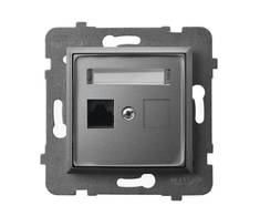 Ospel GPK-1U/K/m/70 ARIA Viengubas kompiuterio lizdas, kat. 5e MMC matinės pilkos spalvos GPK-1U/K/m/70