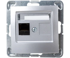 Ospel GPK-1Y/K/m/18 IMPRESJA Vienas kompiuterio lizdas RJ45 kat.5e MMC sidabrinis GPK-1Y/K/m/18