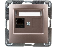 Ospel GPK-1Y/K/m/23 IMPRESJA Vienas kompiuterio lizdas RJ45 kat.5e MMC titanas GPK-1Y/K/m/23