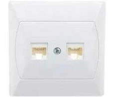 Ospel Kompiuterio lizdas Accent dvivietis RJ45 5E Forex baltas (GPK -2A / F / 00)