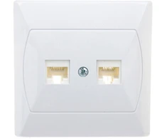 Ospel Kompiuterio lizdas Accent dvivietis RJ45 5E Forex baltas (GPK -2A / F / 00)
