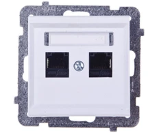 Ospel GPK-2R/K/m/75 SONATA Dvigubas kompiuterio lizdas, kat. 5e MMC baltas matinis GPK-2R/K/m/75