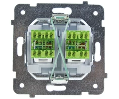 Ospel Kompiuterio lizdas Karo dvivietis RJ45 5E sidabro perlas (GPK-2S / K / m / 43)
