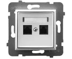 Ospel GPK-2U/K/m/00 ARIA Dvigubas kompiuterio lizdas, kat. 5e MMC, baltas GPK-2U/K/m/00