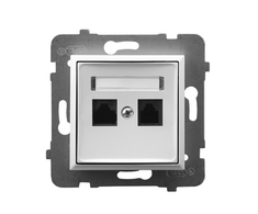 Ospel GPK-2U/K/m/00 ARIA Dvigubas kompiuterio lizdas, kat. 5e MMC, baltas GPK-2U/K/m/00