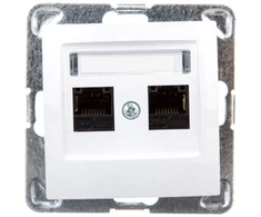 Ospel GPK-2Y/K/m/00 IMPRESJA Dvigubas kompiuterio lizdas RJ45 kat.5e MMC baltas GPK-2Y/K/m/00