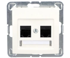 Ospel GPK-2Y/K/m/27 IMPRESJA Dvigubas kompiuterio lizdas RJ45 kat.5e MMC ecrue GPK-2Y/K/m/27
