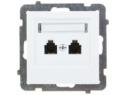 Ospel GPT-2GN/m/00 AS Dvigubas telefono lizdas RJ11, nepriklausomas, baltas GPT-2GN/m/00