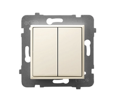 Ospel ŁP-10U/m/27 ARIA Dvigubas laiptų jungiklis, ekru ŁP-10U/m/27