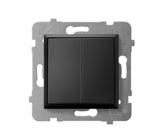 Ospel ŁP-10U/m/33 ARIA Dvigubas laiptų jungiklis, juodos spalvos metalinis ŁP-10U/m/33