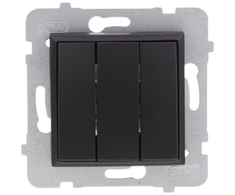 Ospel ŁP-13U/m/33 ARIA triguba jungtis, juodos spalvos, metalinė ŁP-13U/m/33