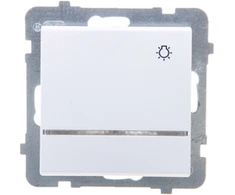 Ospel ŁP-5RS/m/75 SONATA Normaliai atviras jungiklis su mėlynu foniniu apšvietimu, baltas matinis ŁP-5RS/m/75