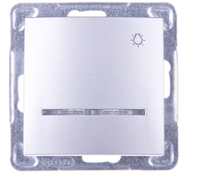 Ospel Imp.jung. su apšviet. p/t IMPRESJA 10A/250V/maks. 3520W sidabro sp.